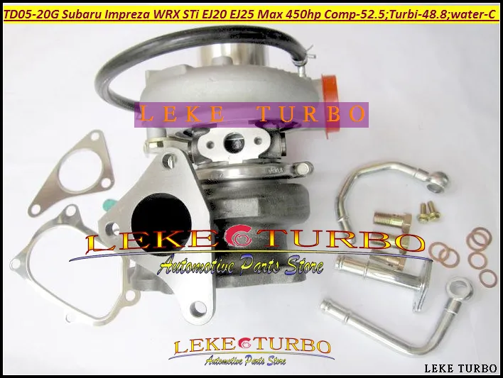 Toptan Yeni TD05 20G 8 TD05-20G TD05-20G-8 SUBARU Impreza WRX STI EJ20 EJ25 MAX 450HP Turbo Turbo Için Contalar + Boru uydurma