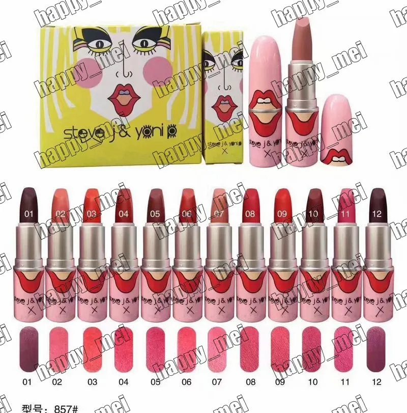 공장 직접 DHL 무료 배송 새로운 메이크업 입술 없음 : M857 Liptstick 매트 립스틱! 12 가지 색상