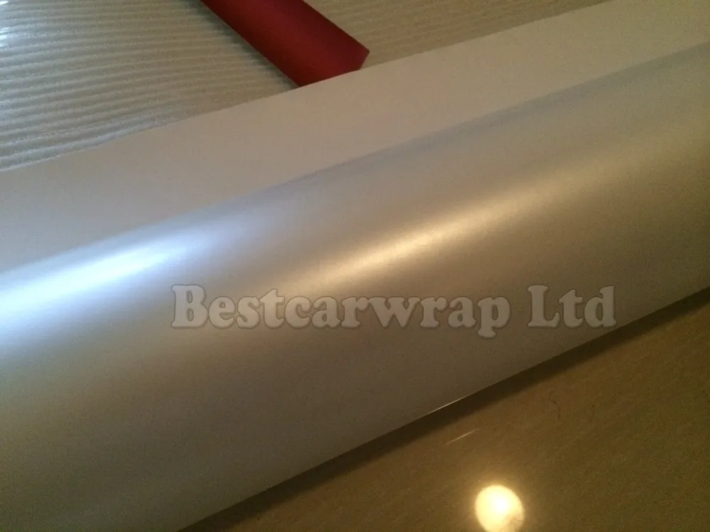 Pearl Glossy White Vinyl voor autoverpakking Foilen -film met bellen Gratis 1.52x20m/Roll gratis verzending