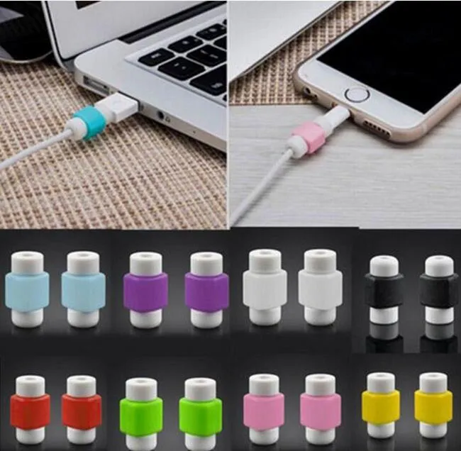 Data Cord Connector Protector Protective Sleeves Cable Winder Cover Candy Color Just for iphone cable Random Color