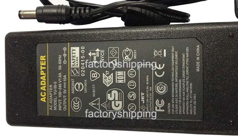 Wysokiej Jakości AC DC 5 V 10A Switching Zasilacz Adapter Desktop Wymiana 5 V 30W Ładowarka Darmowa Wysyłka 100 sztuk