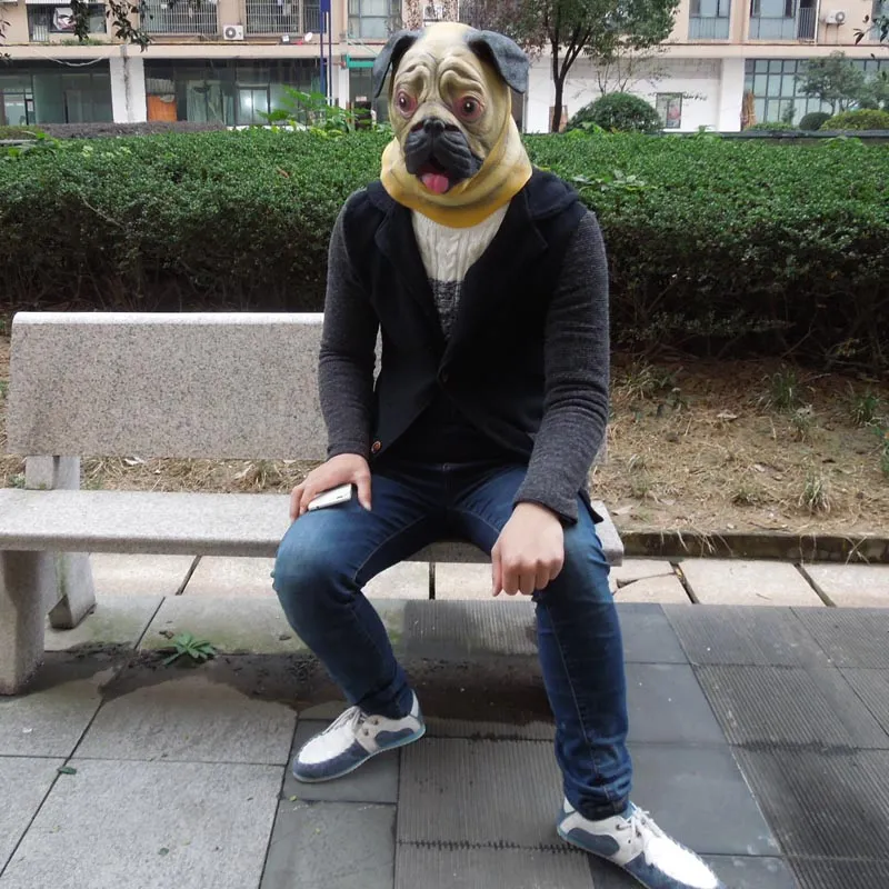 New Bulldog Latex Mask Full Head Animal Mask Cosplay Party Costume manufacturer sale 