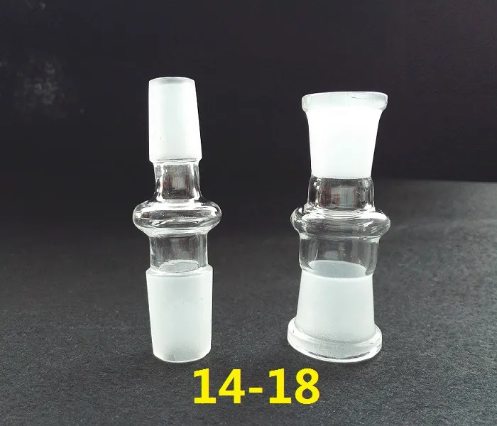 Adattatore di vetro standard 7cm Adattatore ciotola narghilè 14-14mm maschio 18-18mm maschio 14-18mm adattatore di vetro femmina pipa ad acqua in vetro bong oil rig