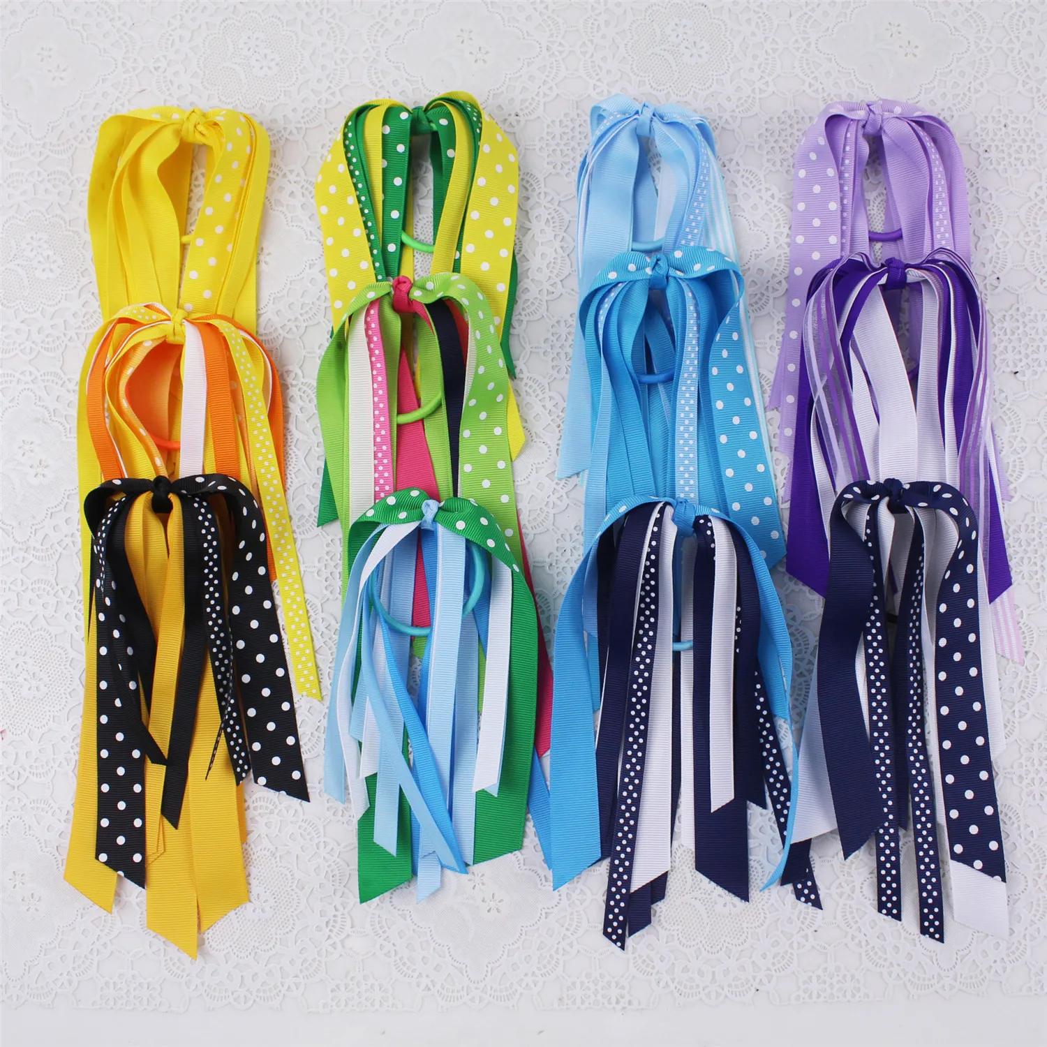 Wholesale Baby Hair Accessories Girls Baby Bow Ponytail Streamers