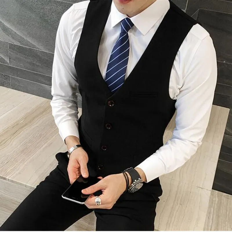 3 Pieces Black Suit Latest Coat Pant Designs Suit Men New Arrival Slim Fit Wedding Dress One Button Plus Size Men Suit 5XL M Hot