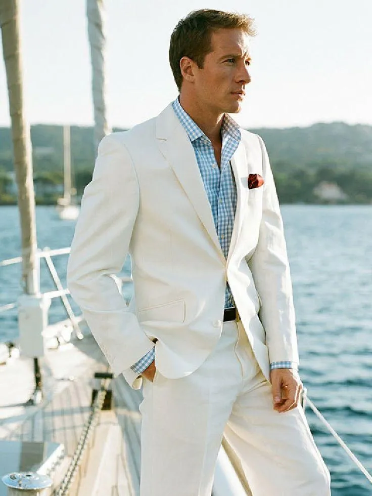 2015 White Linen Blazer Feito Personalizado Terno de Linho, Olhar Sharp Tailored Doivo Terno Bespoke Mens Ternos de Linho para Smoking Smoking para Homens N7