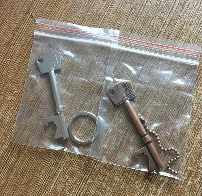 Portable Key Shaped Bottle Opener Ring Keyring Chain Beer Soda Openers Bronze Wedding Favors Gift Metal Bar Tools