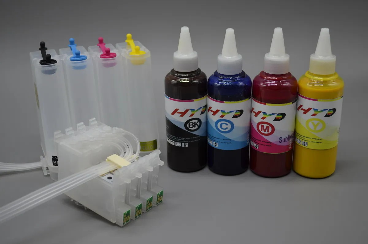엡손 스타일러스 C88 용 대량 잉크 시스템 BIS + 4 색 염료 승화 잉크 세트