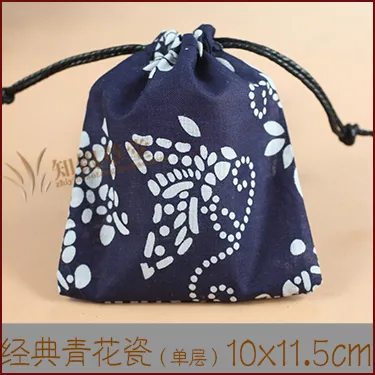 Cheap Blue and White Jewelry gift Bags Small Drawstring Cotton Cloth Packaging Pouches mix color 