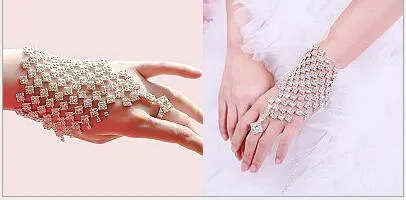 Moda de Luxo de Noiva Pulseira de Jóias de Casamento Cadeia de Pulso Pulseiras Cotovelo Acessórios para Prom Meninas Vestidos de Festa À Noite frete grátis