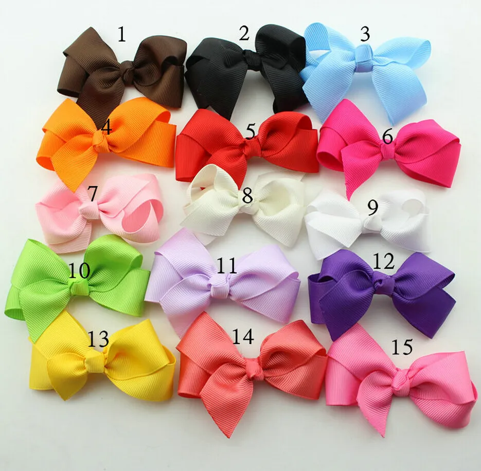 3 tum Grosgrain Ribbon Hair Bows With ClipBaby Girl Pinwheel Hairbowshair Clipshair Pins Accessories3094846