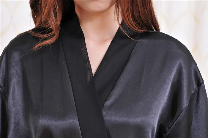 2017 Damen Damen Solid Plain Satin Rayon Robe Pyjama Dessous Nachtwäsche Kimono Kleid Pyjama #3726