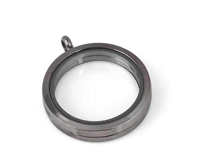 10st / 35mm Big Plain Round Magnetic Glass Living Floating Charms Locket Pendant för kedjan halsband