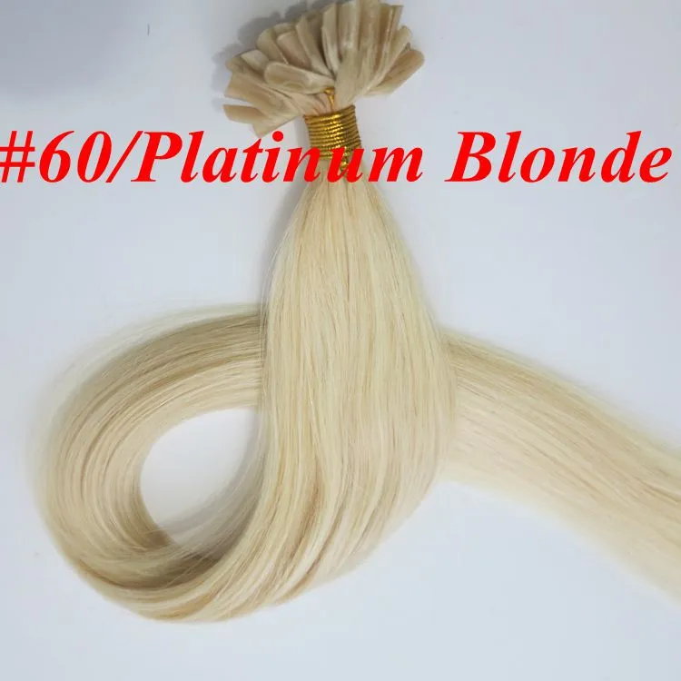 50g 50Strands Pre bonded nail U Tip human Hair Extensions 18 20 22 24inch Brazilian India hair more color top quality