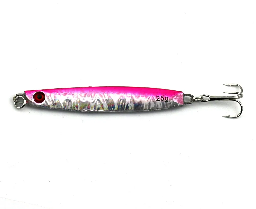 Hengjia Hurtownie 50 sztuk / partia Deep Sea Fishing Lure Lead Fish Jig 25g Luminous Brzuch Hard Bait Carp Pesca Fishing Sprzęt Darmowa Wysyłka