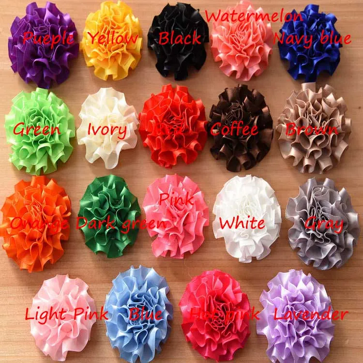 Carnation Fold Over Flower 5.5cm Newborn Hair Flower Baby Accessory Baby Girls Hair Accessories