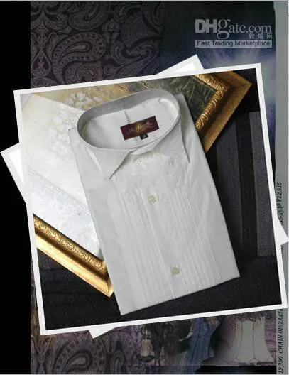 Nieuwe stijl populaire witte bruidegom shirts dragen mannen bruiloft prom formele shirt bruidegom man shirt (maat: 37--46)