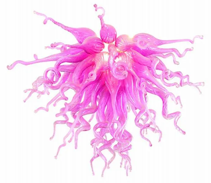 Lampor 100% munblåst borosilikat Murano glas hängsmycke Lamo Art Romantisk Rosa ljuskrona Lighting Contemporary