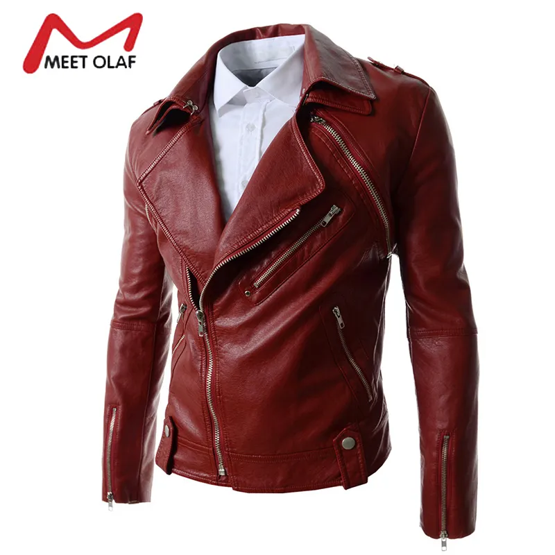 Wholesale- 2017 Men Leather Jackets Winter Autumn Male motorcycle Biker Jackets Faux Leather Coats Vests jaqueta de couro masculino YL749