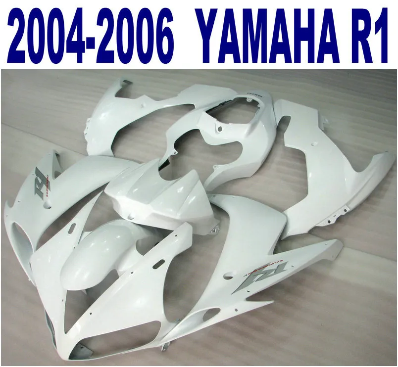 100% formsprutning för Yamaha Fairings 2004 2005 2006 YZF R1 All White Fairing Kit Bodywork 04 05 06 YZF-R1 VL22