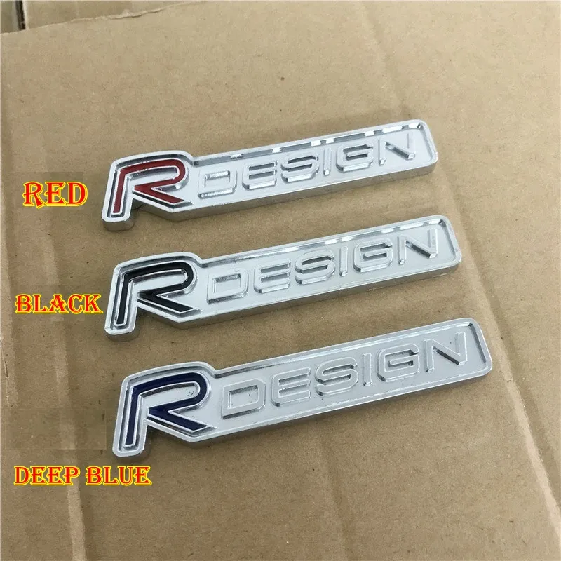 3d metall zink alloy r design rdesign brev emblem märken bil klistermärke bil styling dekal för Volvo V40 V60 C30 S60 S80 S90 XC60