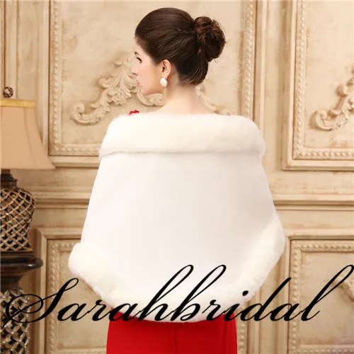 Nouvelle fausse fourrure en boucle de mariée en bouvrage cape cape châle de veste boléro manteau parfait pour la femme mariée de mariage d'hiver réelle image 20195731135