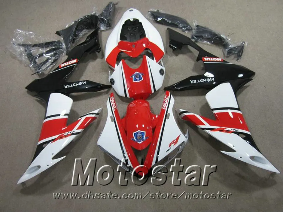 Injeção moldando novo kit de carenagem para yamaha yzf-r1 04-06 vermelho branco preto carenagem carenagem set yzf r1 2004 2005 2006 yq2 +7 presentes