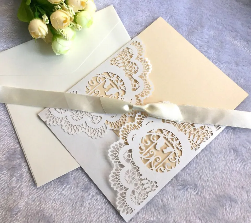 affordable laser cut wedding invitations bachelorette party invitation cards with envelope and blank card 