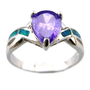 fashion opal rings with Amethyst zircon OR072A