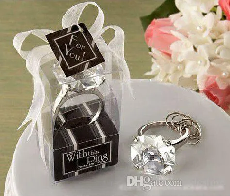 이 반지 포함" 약혼 반지 열쇠 고리, 참신 자이언트 다이아몬드 열쇠 고리, 무료 배송