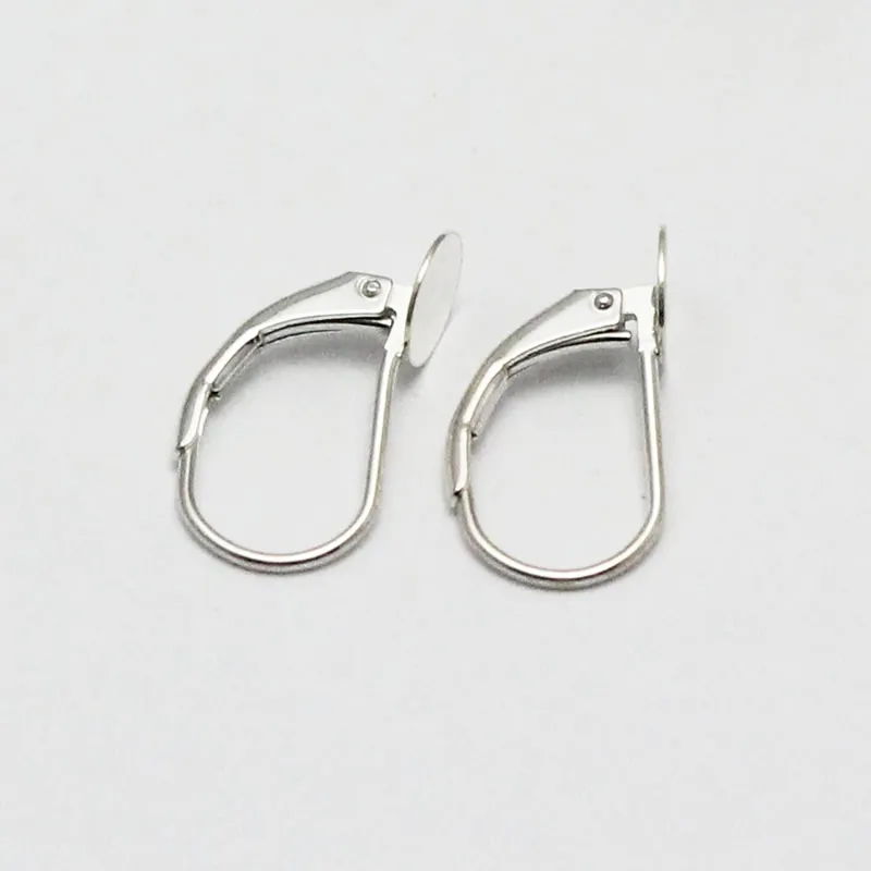 925 Sterling Silver Leverback Earring Findings Pad 6mm Size For Glass