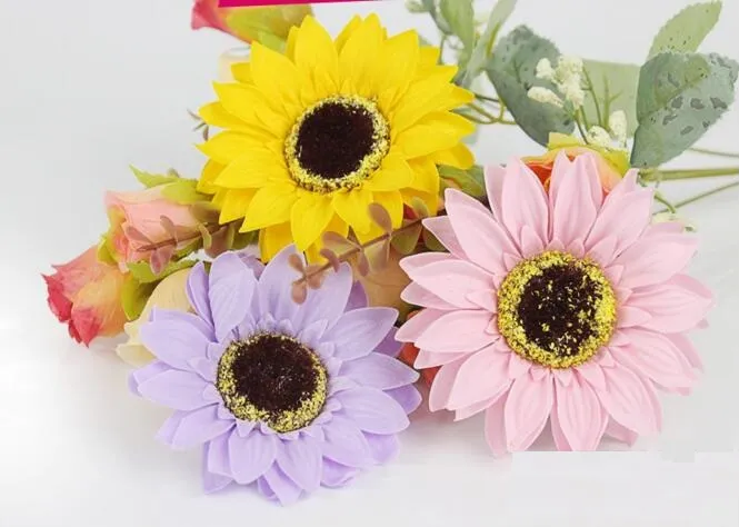 25 pièces 3 "multicolore fleur artificielle tournesol savon pour fête de mariage anniversaire Souvenirs cadeaux faveur décoration de la maison