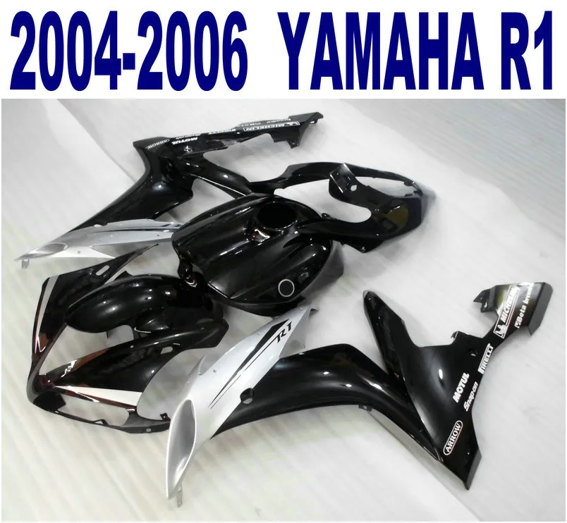 100% Injection molding fairings set for YAMAHA 2004-2006 YZF-R1 white black ABS fairing kit 04 05 06 yzf r1 VL26