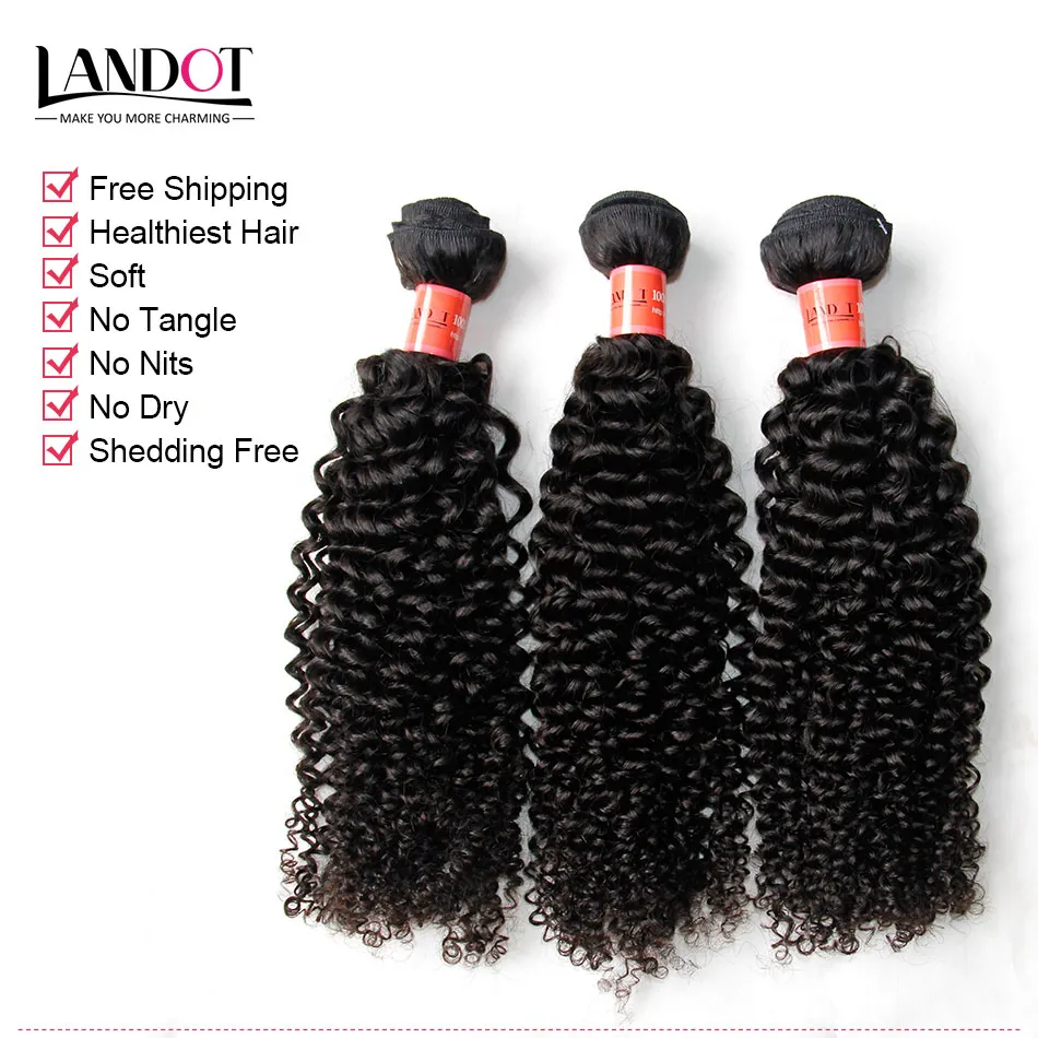 6st 8-30INCH BRAZILIAN KINKY Curly Virgin Hair Grade 7A Obehandlat Djup Curl Human Hair Weave Buntar Naturliga färgförlängningar färgbar