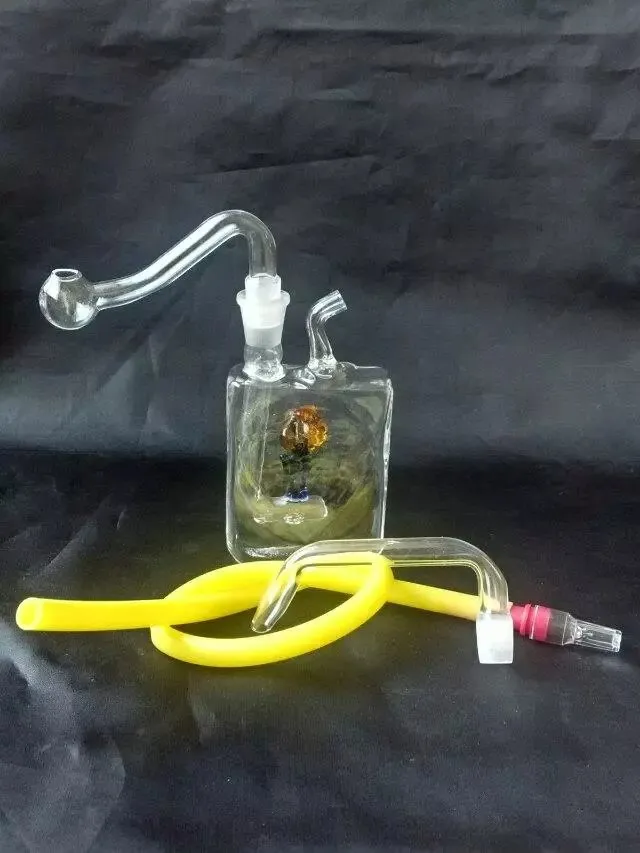 The New Flat Square Water Bottle ,Wholesale Glass Bongs Oil Burner Glass Pipes Water Pipes Glass Pipe Oil Rigs Smoking 