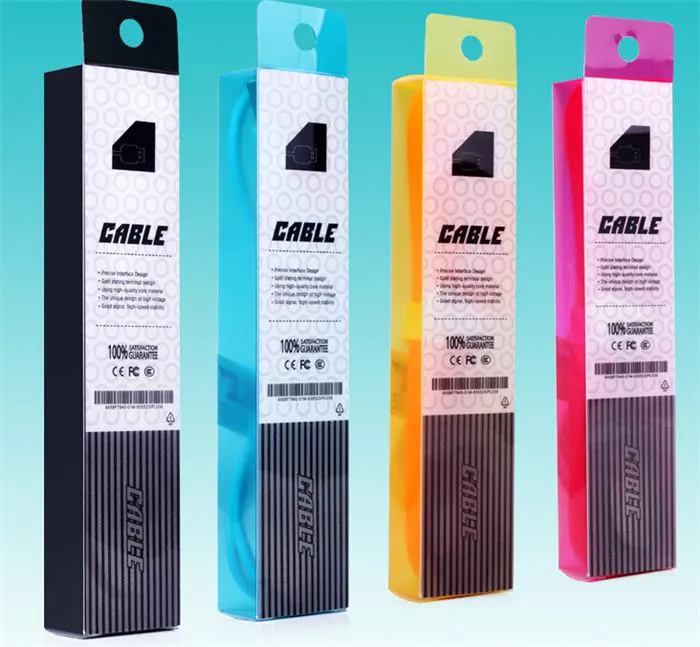 플라스틱 크리스탈 PVC 소매 패키지 아이폰 6 플러스 5S에 대 한 USB 케이블 상자 상자 삼성 갤럭시 S6 S5 S7 가장자리 참고 3 4 케이블
