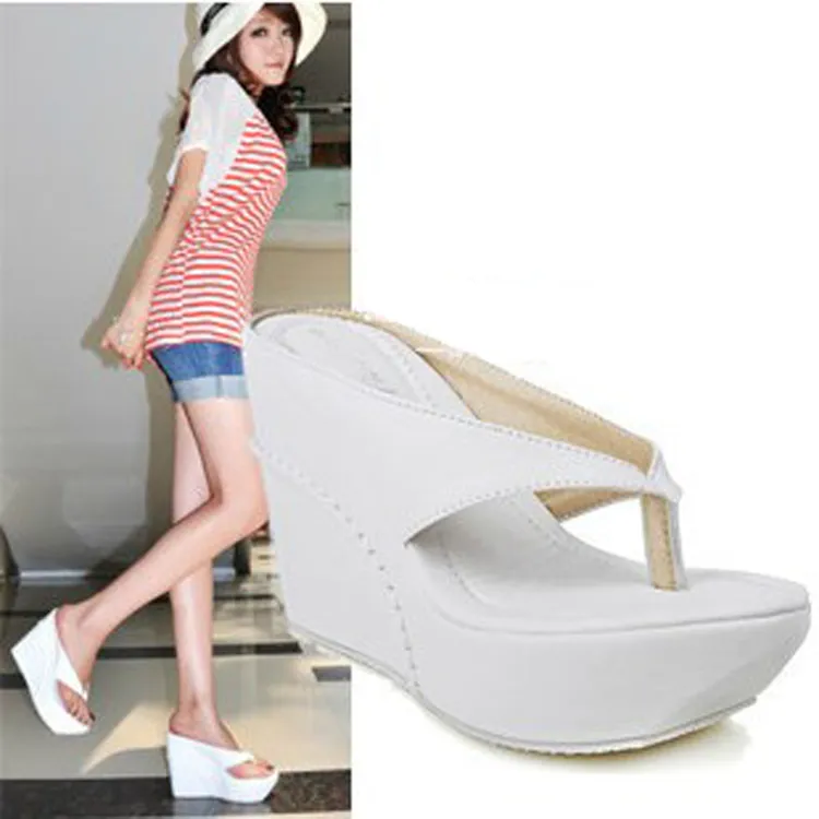 Liten Stor Storlek Kvinnor Skor Flip Flop Wedge Sandaler Tjejer Högklackade Skor Strand Sandaler Storlek 34 till 40 42 43 44 45