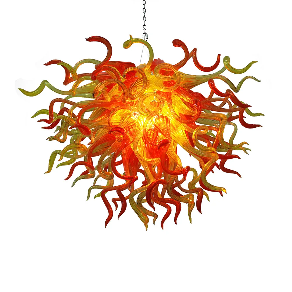 Wisiorek Lampa 100% Usta Dmucha Murano Art Żyrandole Światło Atrakcyjne Design Sunshine Glass Chandelier Antique Sypialni Lampy