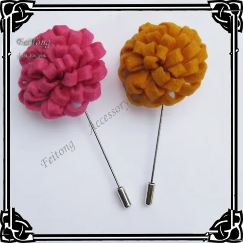 Filc Flowers Lapel Pin Brooch Pins 20 sztuk / partia 12 Kolor do wyboru Darmowa wysyłka