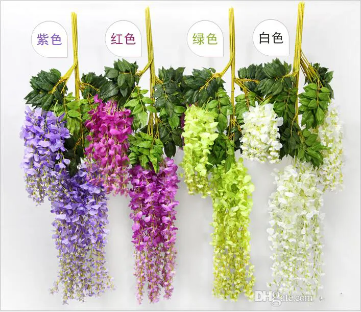 En gros Wisteria Décor De Mariage 110 cm 75 cm 4 couleurs Artificielles Fleurs Décoratives Guirlandes pour Fête De Mariage Accueil hôtel Bateau Libre