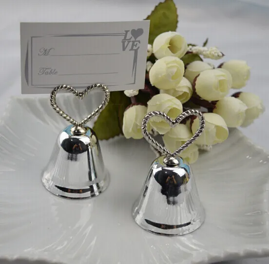크리 에이 티브 웨딩 벨 장소 카드 사진 홀더 결혼식 장식 파티 의식 용품