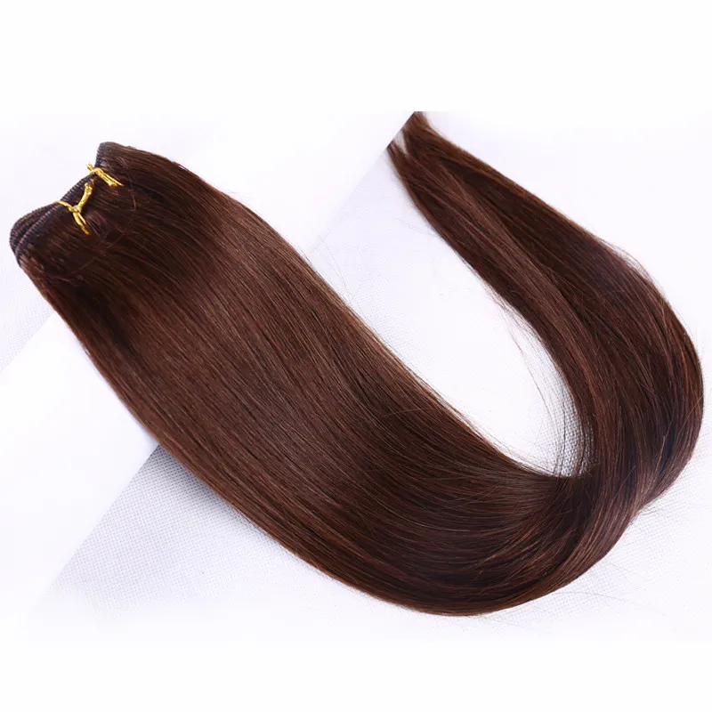 Elibess Hair Virgin European Human Hair Extension 6 Czekoladowy Kolor 100gpiece Double Weft Human Hair Weavves1091224