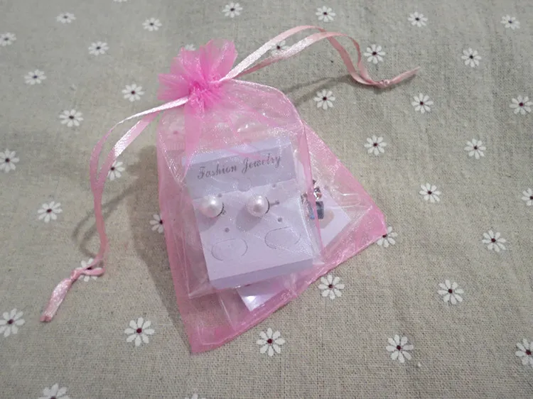 Gratis frakt med spårningsnummer Nytt modebröllop Favor Organza Pouch smycken Presentväska 12 Färger 7*9cm 500st 1461