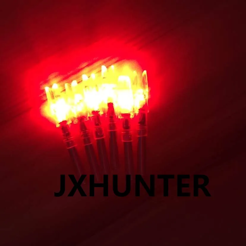 3 Stück hochwertige Pfeilspitzen mit automatisch beleuchteter Pfeilnocke für ID 6,3 mm Jagdpfeile in roter Farbe
