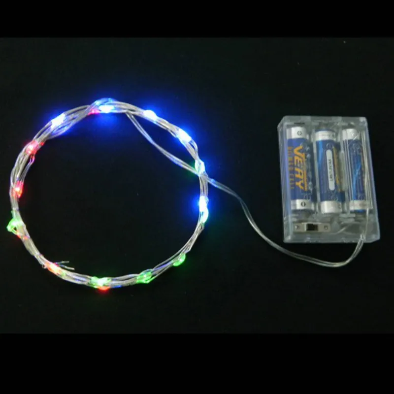 2 m, 20 LEDs, Kupferdraht, helle LED-Lichterketten, Weiß/Warmweiß, Blau, Gelb, Rot, Grün, Rosa, Lila, AA-Batterie, Weihnachtsschnur, Lichterkette, Weihnachtslicht