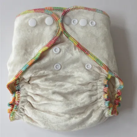 2015 NEW Design Organic 100% Bamboo Cotton Velour baby Cloth diapers Nappy No PUL with 50 inserts