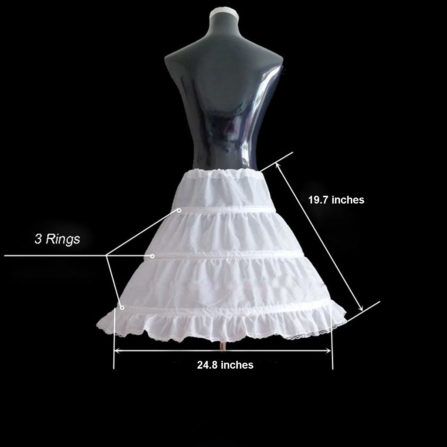 2019 Ny ankomst Aline 3 Rings Petticoat High Quality Underskirt For Wedding Children Half Slips Flower Girls Dresses Princess PE2379340