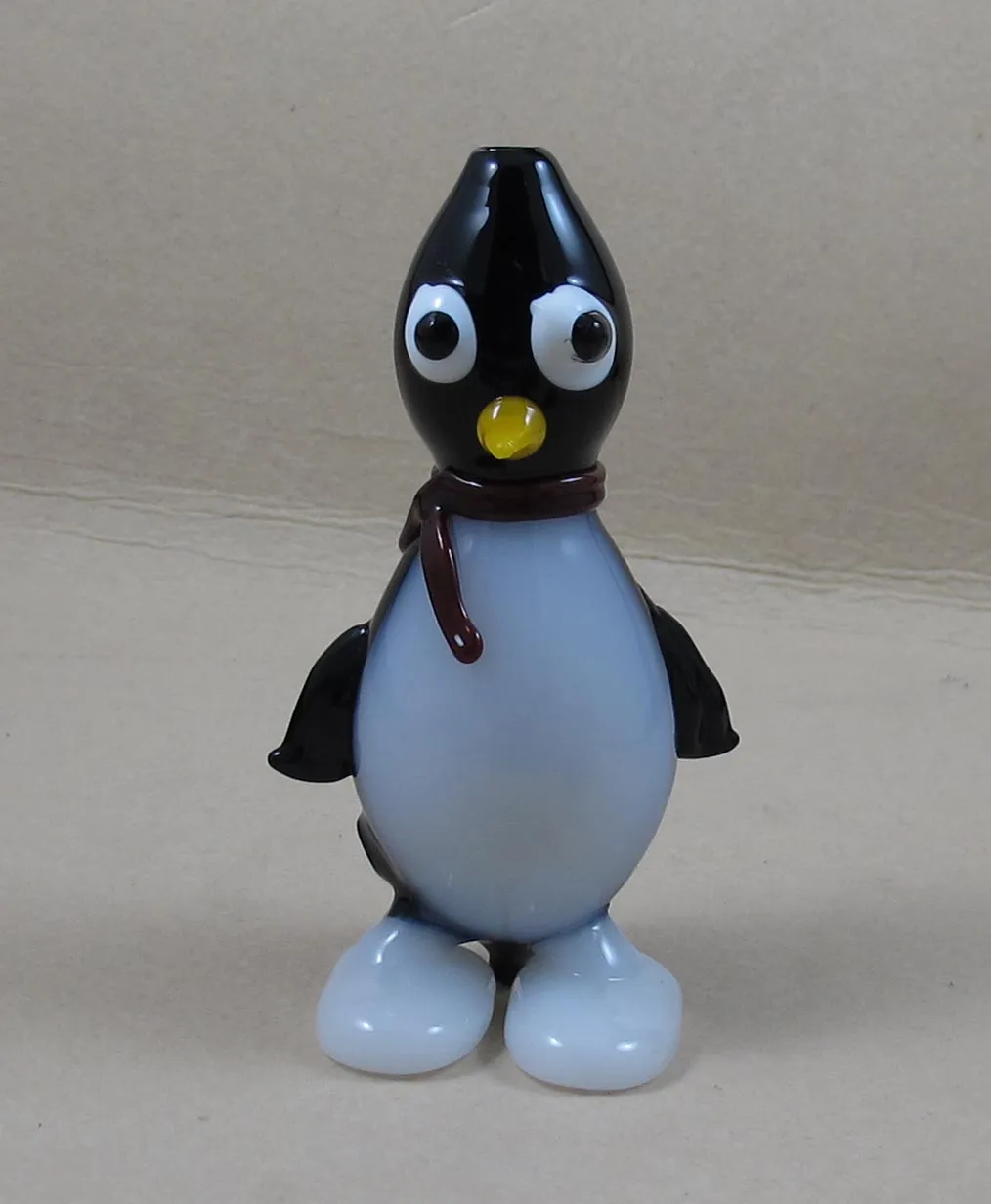 Pinguïn Populaire stijl hand geblazen glazen rook roken hand dierlijke pijpleidingen lepel hoogte: 4,7 inch