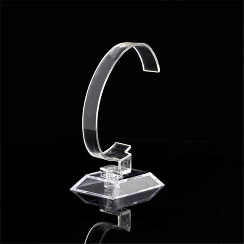 Fashion Clear Acrylic Bracelet Watch Display Holder Arc-shaped Jewellery Stand Rack Retail Shop Showcase