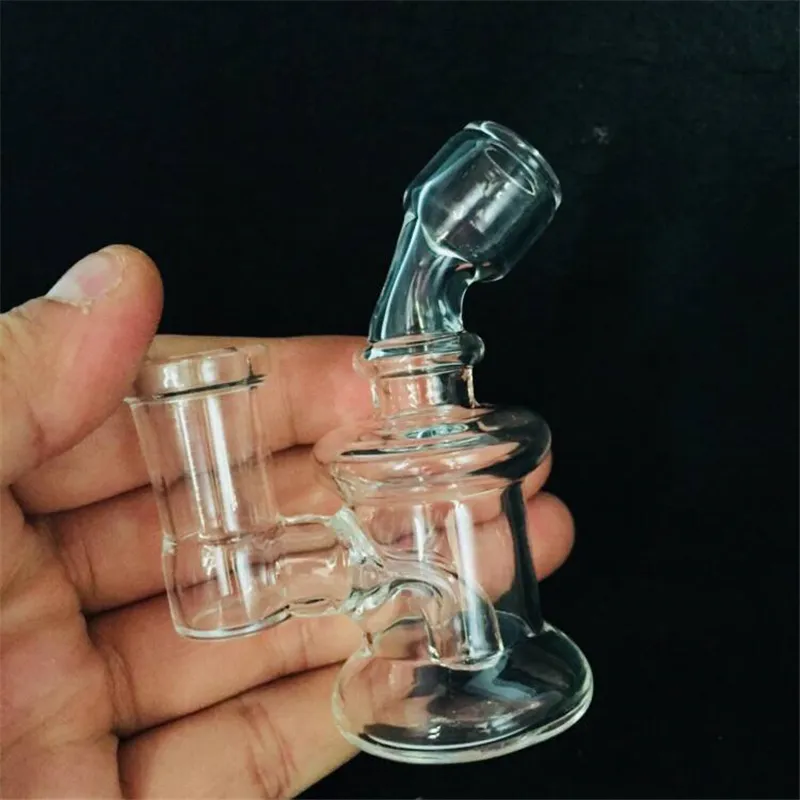 New Arrival 3,2 tums mini bong glas dab riggar vattenpipor 14 mm kvinnliga återvinningsmaskin Heady Breaker bong piper oljeriggar handrör